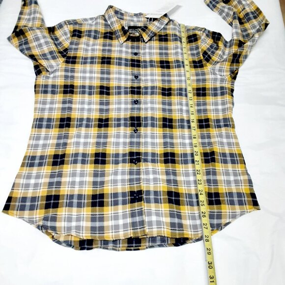 Wildfang Women Size L Collared Cotton The Essential Button Up Plaid Shirt - Picture 6 of 11